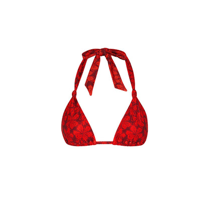 Soft Knot Halter Bikini Top - Sassy Sangria